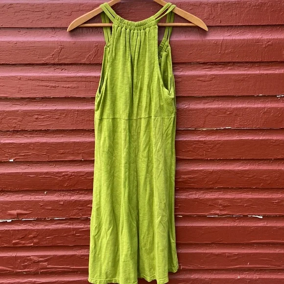 Athleta Antique Gold/Olive Green Double Strap Racerback Athletic Dress Women's S - Picture 3 of 5